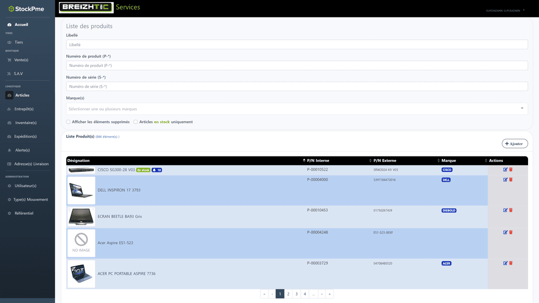 Liste articles Gest-Stock